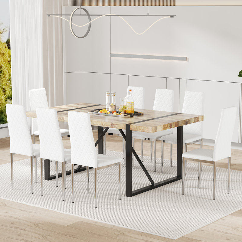 Chaises pour visiteurs de bureau et chaises de réception, chaises de salle d'attente en cuir, chaises de conférence à dossier moyen, chaises de salle à manger de restaurant (convient aux salles de réunion / salles bruyantes), blanc (8 ensembles)