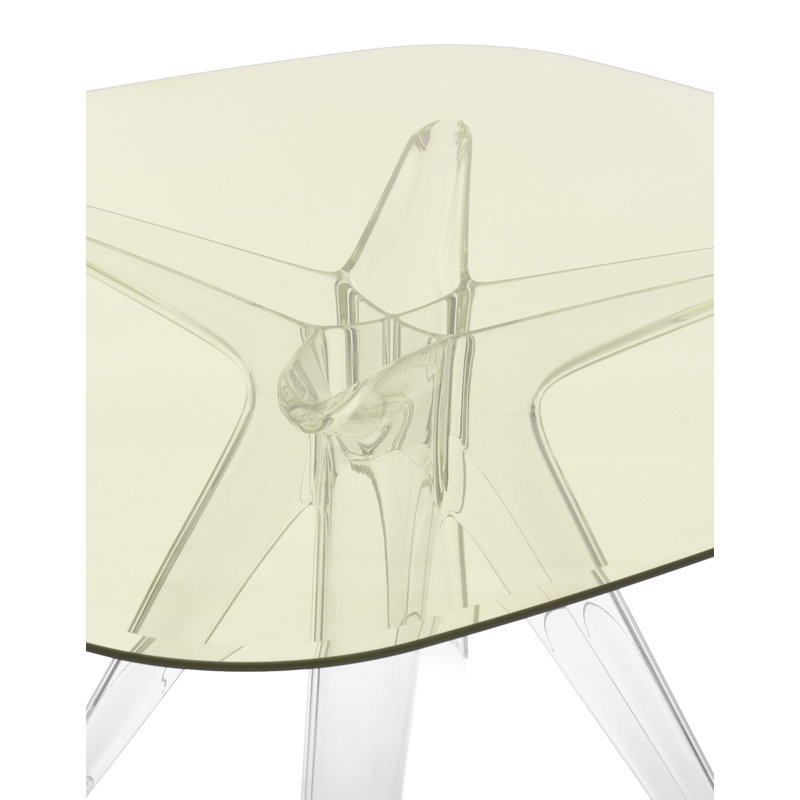 Table carrée Sir Gio, Transparent, Jaune