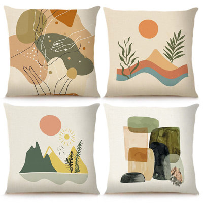 Abstract Linen Outdoor Pillow Cover