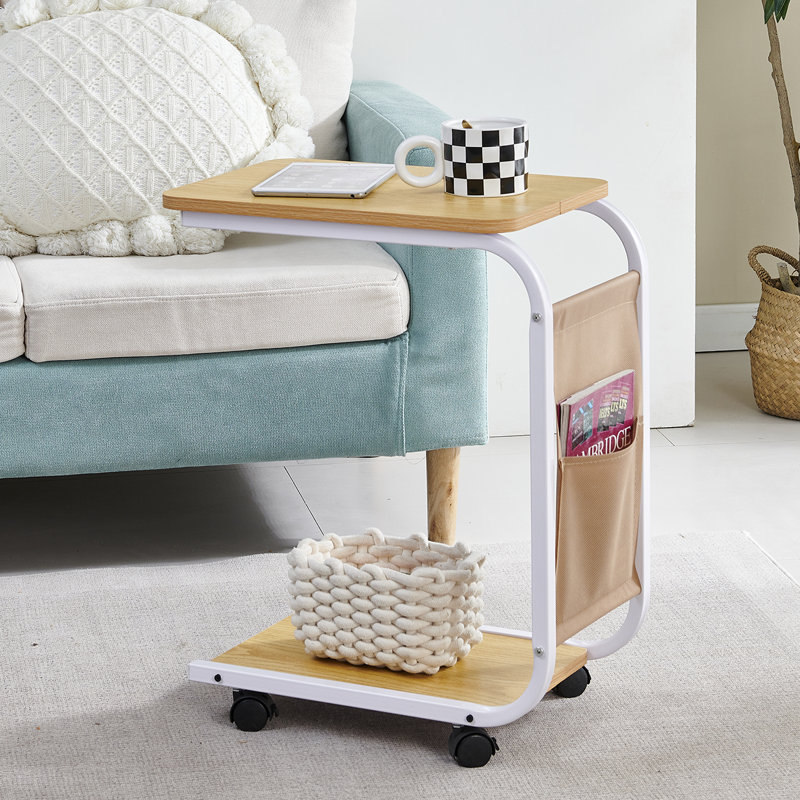End Table, Maple With Wheels