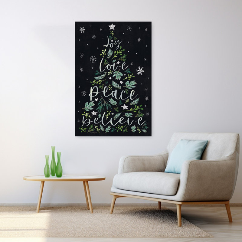 Joy, arbres de Noël abstraits, art contemporain de Noël, H 48 po x l 32 po