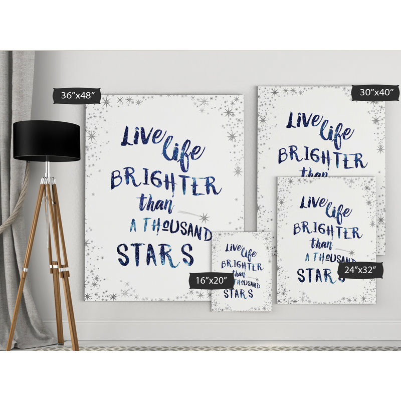 «A Thousand Stars», art textuel sur toile tendue, H 16 po x l 20 po x P 1,5 po
