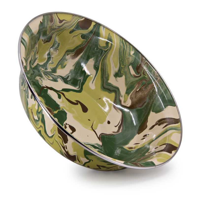 Golden Rabbit Enamelware Camouflage 4 Qt. Serving Bowl
