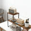 Organisateur de tablette de bureau réglable, bibliothèque empilable en bois et en métal à 2 niveaux pour le bureau, le bureau, le comptoir de cuisine et le rangement à la maison-1057379366