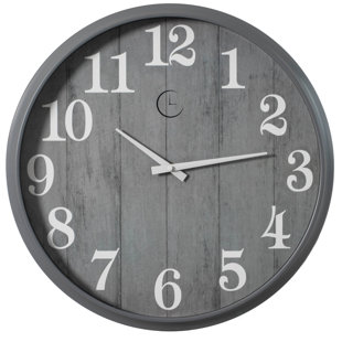 Clockswise 18" Battery Operated Indoor & Outdoor Waterproof Wall Clock Large Decorative Timepiece Easy-to-read Modern Design For Patio Pool Garden Porch Balcony Bathroom Kitchen & Home Decor, Gray