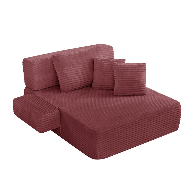 Chaise longue surdimensionnée rembourrée, aucun assemblage requis, Rose foncé