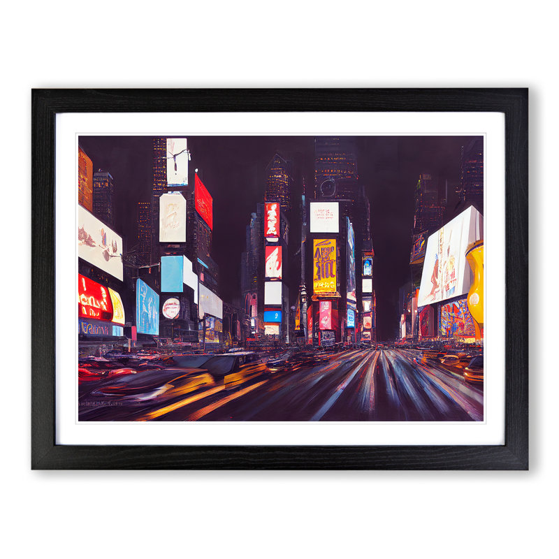 XH1022-6208X Modern Times Square Art Vol.7 - Single Picture Frame Print, Black, 25cm H x 34cm W x 2cm D