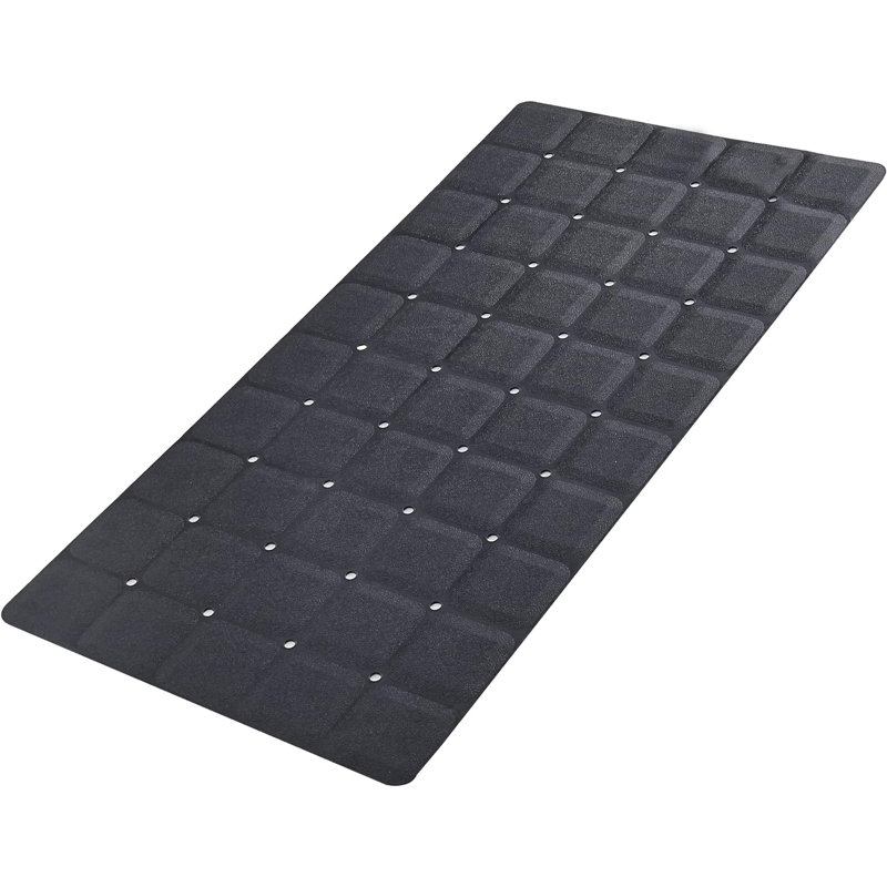 Tapis de baignoire pliable en silicone noir 35,8 po x 17,7 po