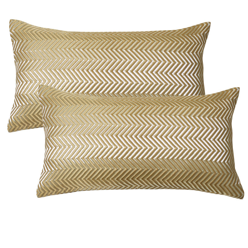 Housse de coussin rectangulaire à chevrons, Taupe