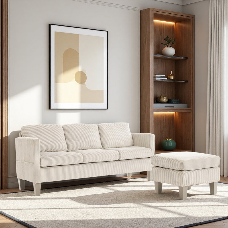 Canapé en L avec cachemire rembourré: design multifonctionnel, apparence de luxe moderne - idéal pour les salons, les appartements - facile à assembler et à entretenir