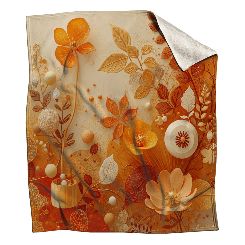 Couvertures à motif floral d'automne, L 60 po x H 80 po