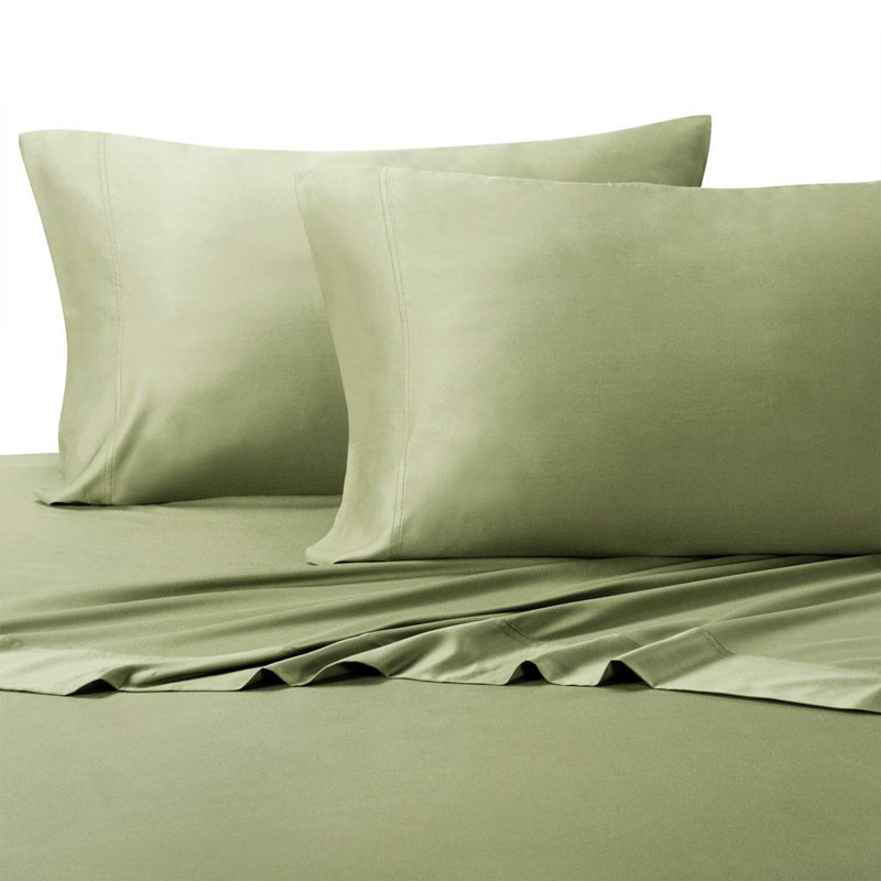 Egyptian Cotton Sateen Sheet Set, 300, Brown, King Sheet Set with Fitted Sheet