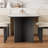 Simple black solid wood rock board table set