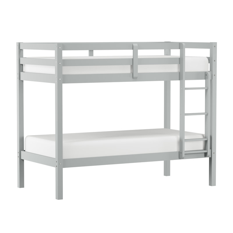 Harold Kids Twin Over Twin Bunk Bed, Gray