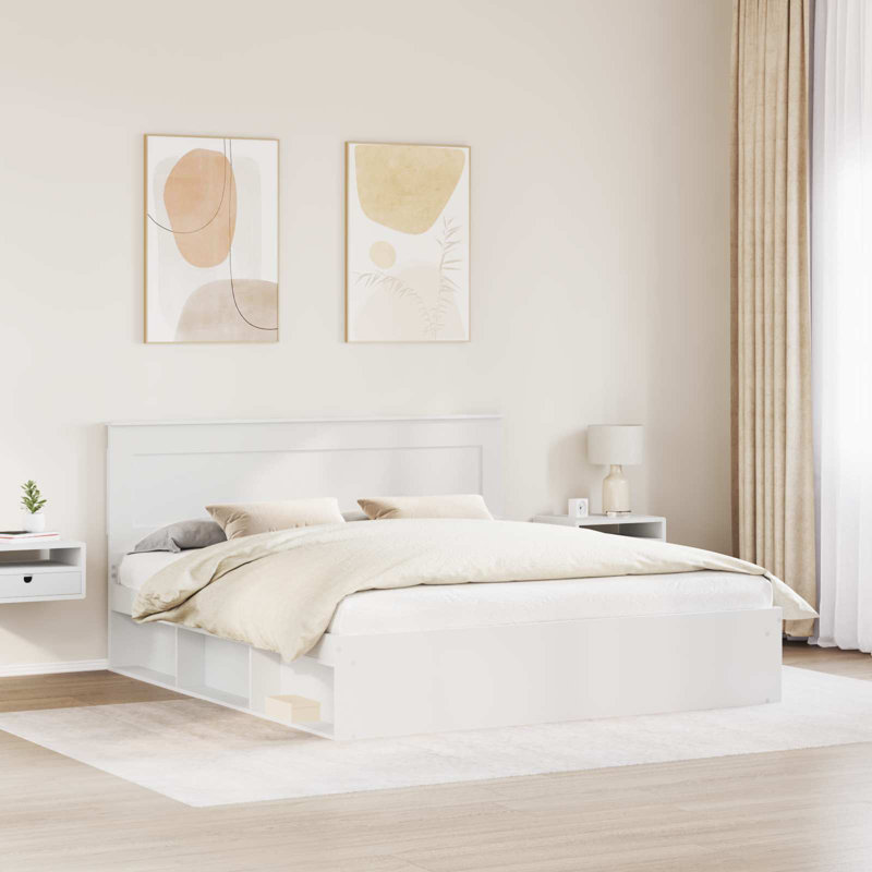 Solid Wood Bed, Kingsize (5'), White
