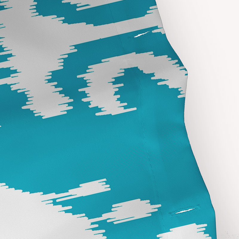 Rideau de douche simple Melchior Ikat, Turquoise
