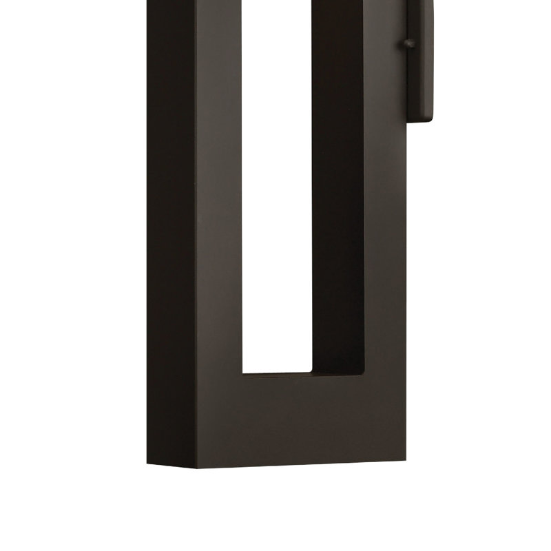 Large Wall Mount Lantern, Satin Black, 24" H x 3" W x 7.5" D