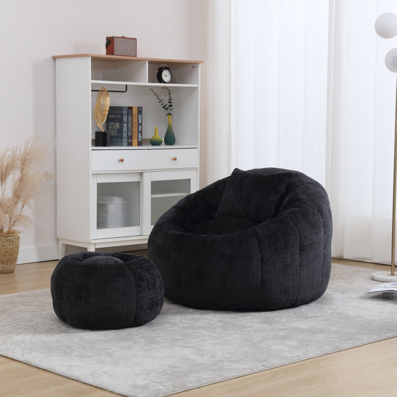 Fauteuil à billes moderne et spacieux avec repose-pieds, mousse rembourrée de haute qualité, pour tous les âges dans un très grand dortoir rond, salle d'étude