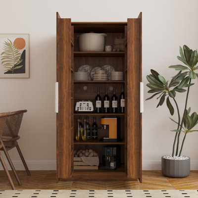 Buffet 62,99 pouces avec garde-manger et armoires pour garde-manger