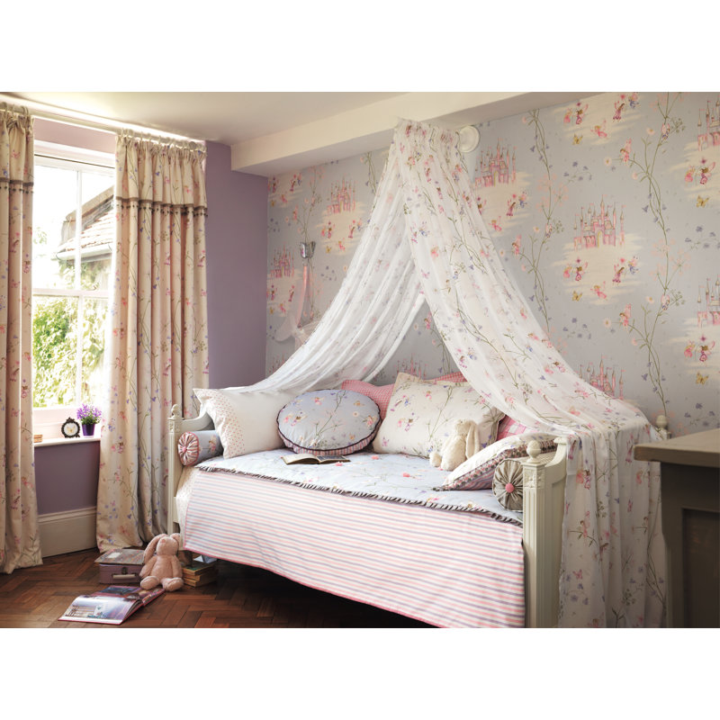 Fairy Castle 10.05m x 52cm Matte Wallpaper Roll, Pink