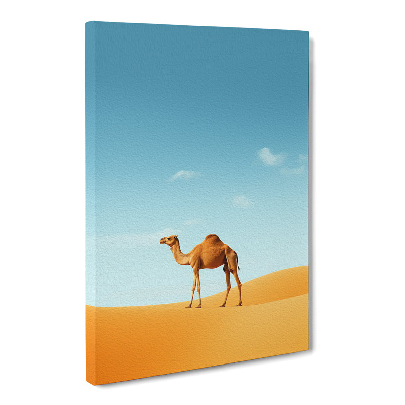 Camel Minimalism - Wrapped Canvas, 60cm H x 40cm W x 3cm D