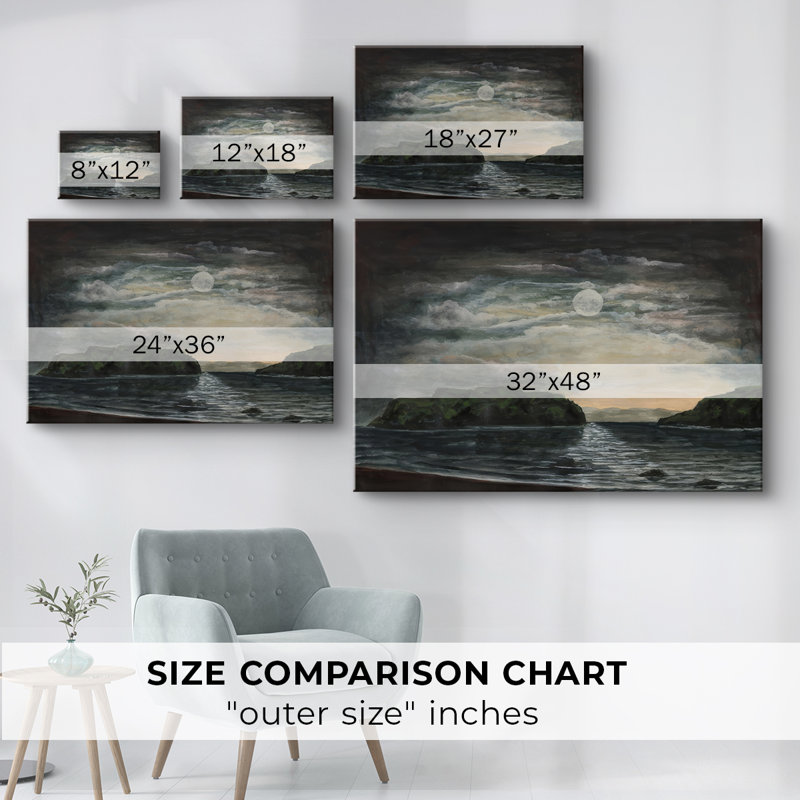 Paysage marin de minuit I - Cavas enveloppés de galerie, 18 x 27