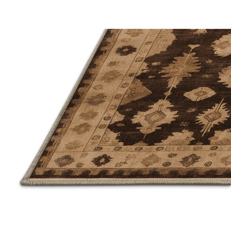 Tapis brun lavable à la machine, Tapis de couloir 2 pi x 4 pi