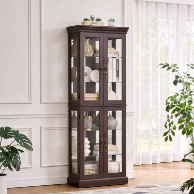 Vaisselier lumineux avec tablettes réglables