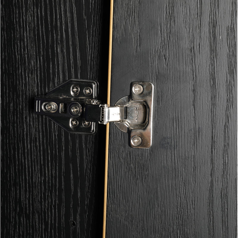 Meera TV-Armoire, Gray/Gold