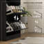 Armoire de rangement étroite pour chaussures avec 3 tiroirs rabattables et tablettes réglables