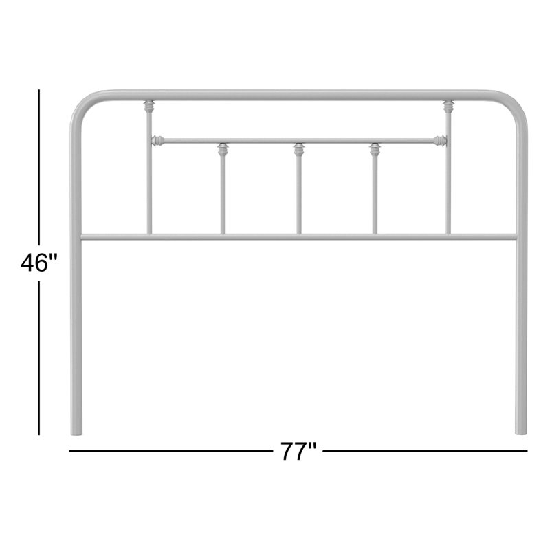 Baywin Steel Metal Slat Headboard, King, Gray