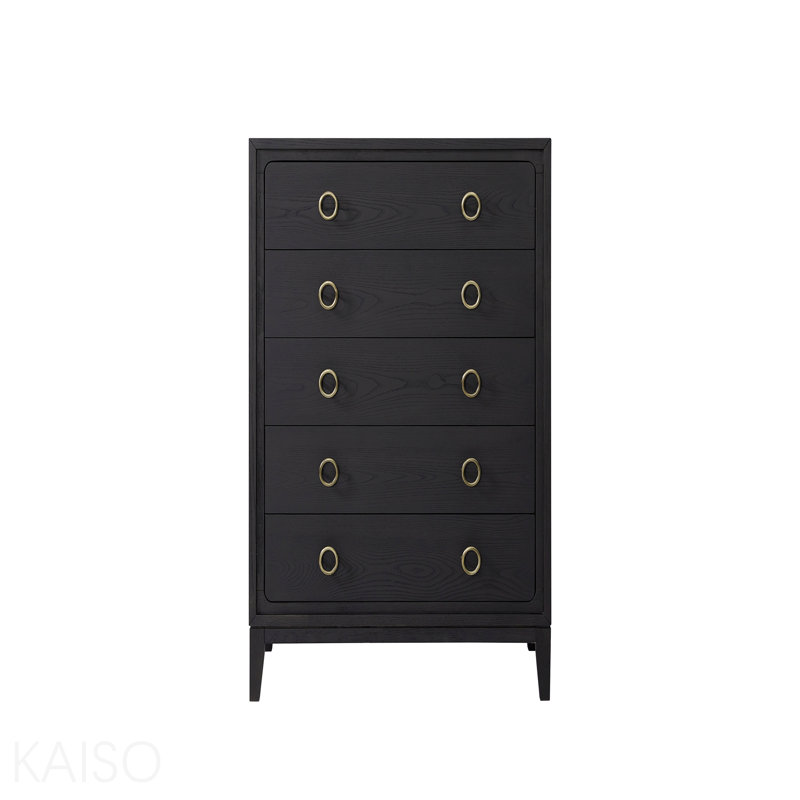 Commode 5 tiroirs au fini poivre