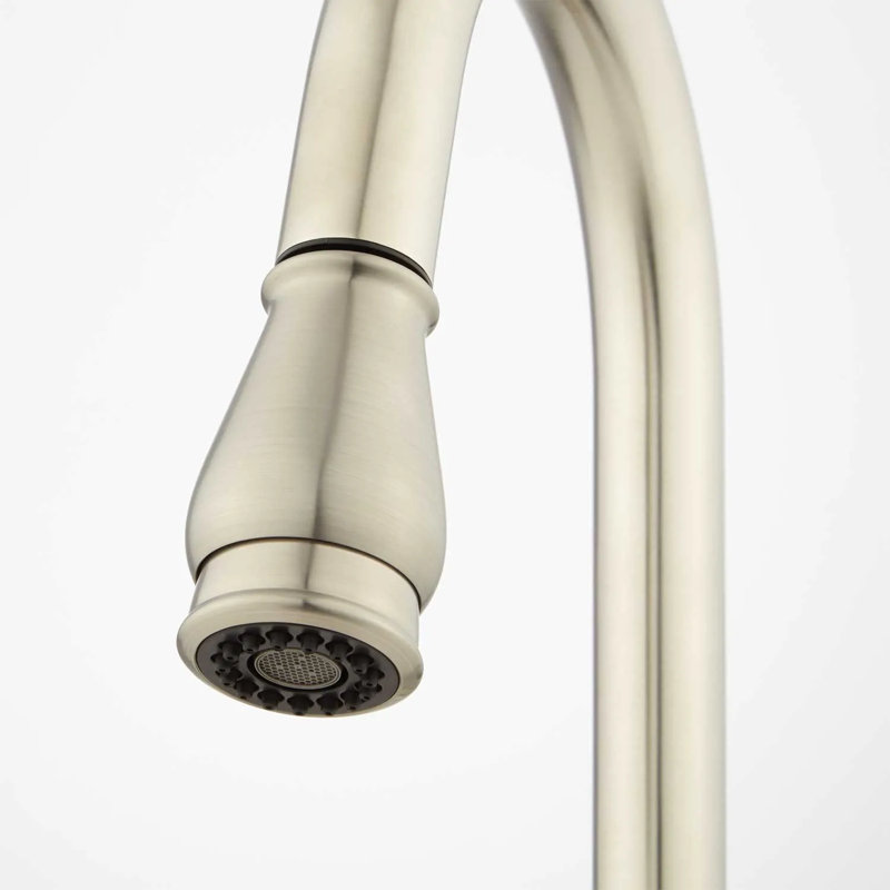 Robinet de cuisine rétractable à un trou Withrow, Nickel brossé