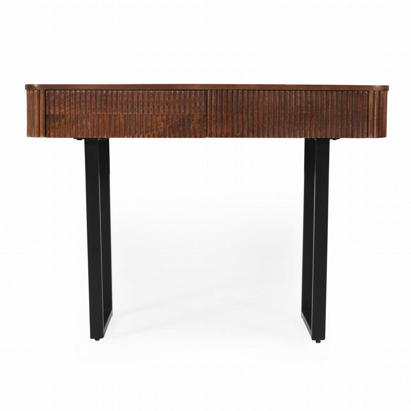 Illumine 42" Console Table With 2 Drawers, Solid Wood Sofa Table For Entryway Hallway Living Room, Honey