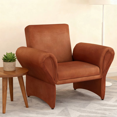 Fauteuil d'appoint rembourré moderne orange