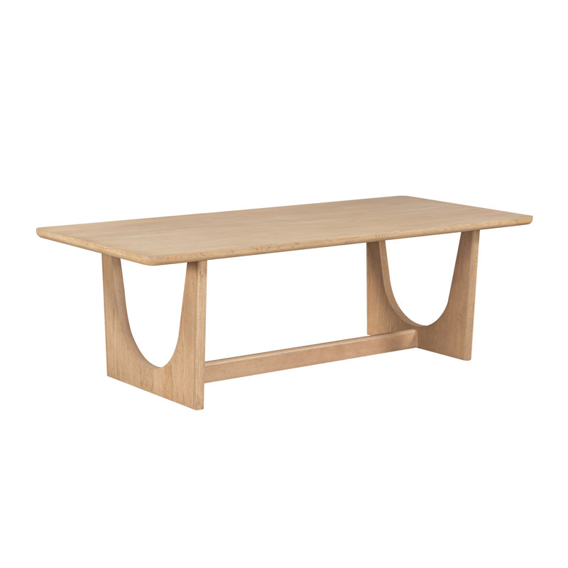 Stratos Wood 96" Dining Table in Raw Oak Finish with Clean Modern Design