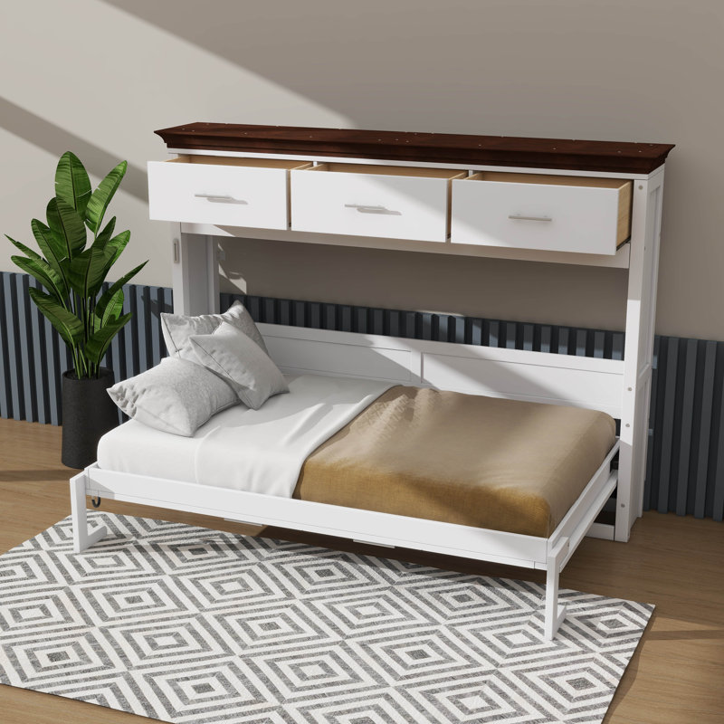 Lit escamotable simple avec tiroirs