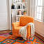 Fauteuil d'appoint confortable en velours côtelé à motif arlequin avec accoudoirs de salon-134234303