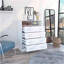 Commode à quatre tiroirs, plateau supérieur, une tablette ouverte, blanc-120864279