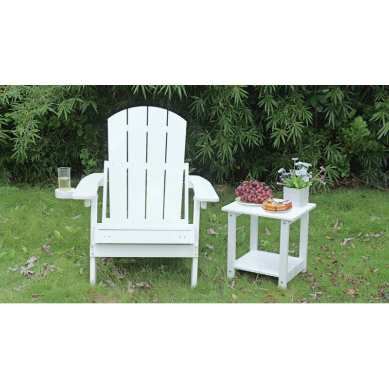 2-Piece All-Season Outdoor Lounge Chairs For Patio Chats & Garden Leisure Gatherings, White