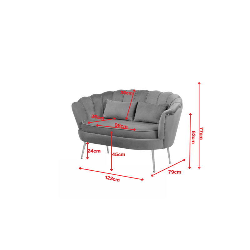 Angelicia 2 Seater Loveseat Accent Sofa, Black Background