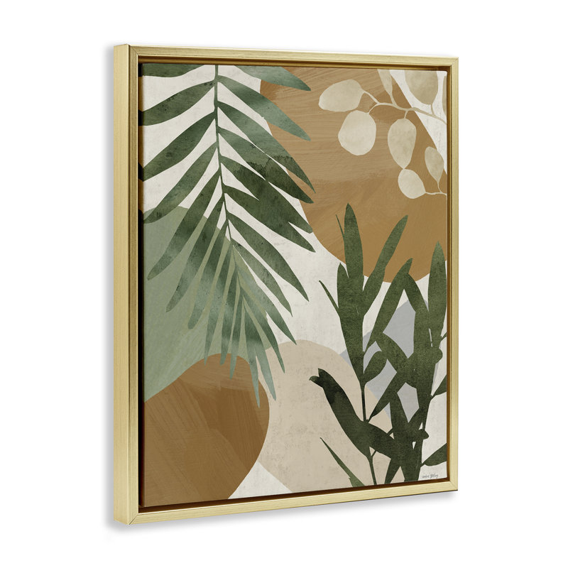 Cadre flottant Southwestern Tropical Leaves, design par Amber Sterling, H 31 po x l 25 po, Cadre flottant métallique doré