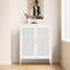 Armoire en métal, blanc, 2 tablettes réglables, fabrication en acier laminé à froid, cadre robuste, pour la maison de bureau, portes pré-installées pour garage de 46,03 lb