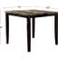 Table de salle à manger moderne avec plateau en faux marbre brun foncé avec base et structure en placage de bouleau