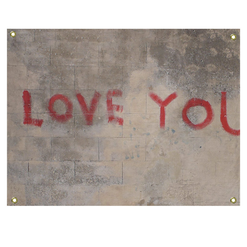 Tapisserie de polyester i love you, H 50 po x l 59 po x P 1 po