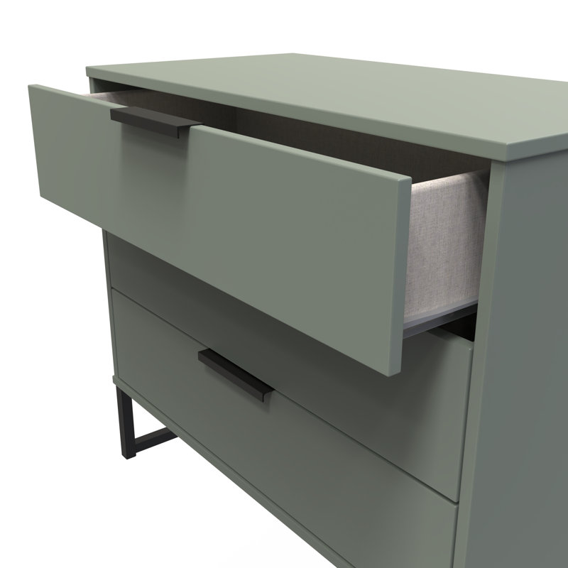 Turah 77cm W 3 - Drawer Chest of Drawers, Reed Green