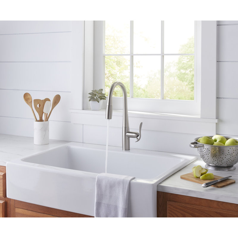 Selene® Single Handle Pull-Down Kitchen Faucet 1.75Gpm Stainless Steel, Stainless Steel