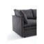 Canapé modulaire en U avec accoudoirs, 5 places, canapé gris foncé, 5
