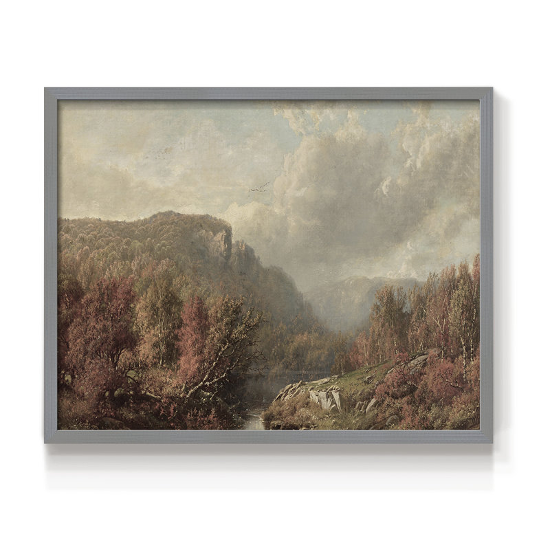 Paysages rétro-CCLVI-impression encadrée - réaménageable, H 11 po x l 14 po, Gris