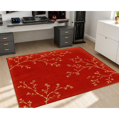 Tapis floral rouge antidérapant en velours rétro blanc et rose, tapis décoratif, décoration intérieure élégante pour salon, chambre à coucher, entrée, porte d'entrée, cuisine, balcon, appartement